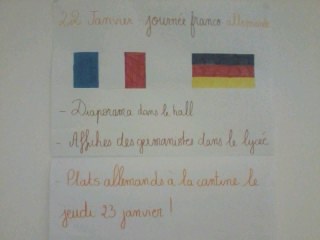 Affiche pour annoncer le programme de la semaine Franco-Allemande sur Jouy le Moutier