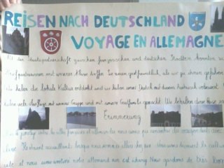Affiche présentant les voyages de deux élèves en Allemagne